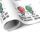 Werken over de Feestdagen Kerst Grappige grap Cadeaupapier (Rol Hoek)