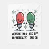 Werken over de Feestdagen Kerst Grappige grap Fleece Deken (Voorkant)