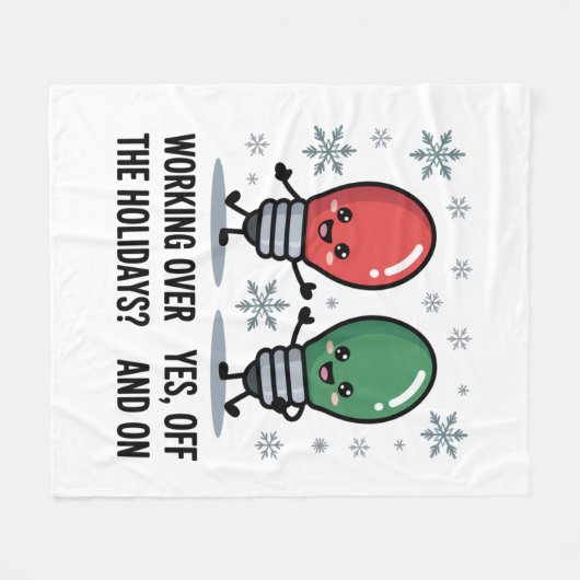 Werken over de Feestdagen Kerst Grappige grap Fleece Deken (Voorkant (Horizontaal))