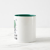 Werken over de Feestdagen Kerst Grappige grap Tweekleurige Koffiemok (Center)