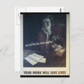 Werken redt levens in de Tweede Wereldoorlog Briefkaart (Voorkant / Achterkant)