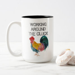 Werken rond de klok tweekleurige koffiemok