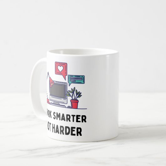 Werken slimmer dan harder koffiemok (Voorkant links)