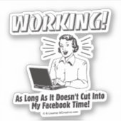 Werken: Snijden in Facebook-tijd Sticker (Voorkant)