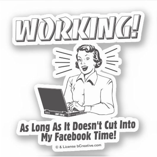 Werken: Snijden in Facebook-tijd Sticker (Voorkant)