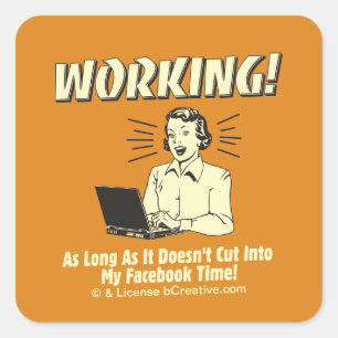 Werken: Snijden in Facebook-tijd Vierkante Sticker