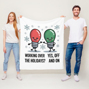 Werken tijdens de feestdagen Kerst grap Fleece Deken