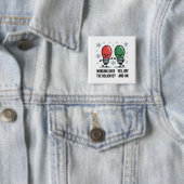 Werken tijdens de feestdagen Kerst grap Vierkante Button 5,1 Cm (In situ)