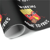 Werken van negen tot frites Fun Fries Pun donkere Cadeaupapier (Rol Hoek)