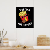Werken van Negen tot Frites Funny Frites Punt Donk Poster (Keuken)