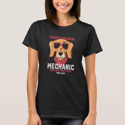 Werken vanuit Home Mechaneman Service Dog T-shirt (Voorkant)