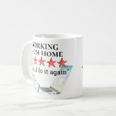 Werken vanuit huis 5 sterren rating Grappig Koffiemok (Voorkant links)