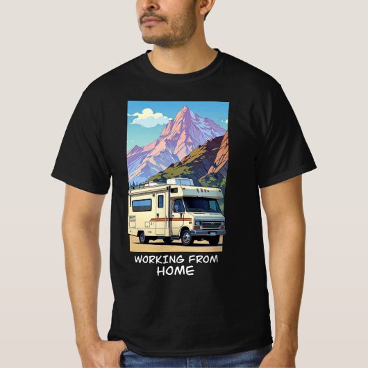 Werken vanuit huis buiten RV avontuur T-shirt (Voorkant)