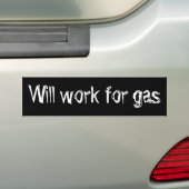 Werken voor benzine bumpersticker (Op auto)