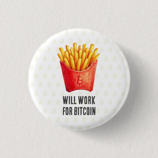 Werken voor Bitcoin Ronde Button 3,2 Cm (Voorkant)