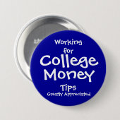 Werken voor College Money Button - blauw (Voorkant /achterkant)
