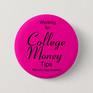 Werken voor College Money Button - roze