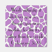 werken voor de Heer bijbel vers Kolossenzen 3:23 Magneet (Voorkant)