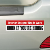 Werken voor interne ontwerper bumpersticker (Op auto)