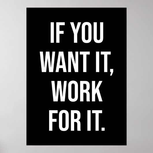 Werken voor IT - Gym, Hustle, Succes Motivatie Poster (Voorkant)