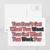 Werken voor IT Inspirerend Gezegde Briefkaart (Voorkant / Achterkant)