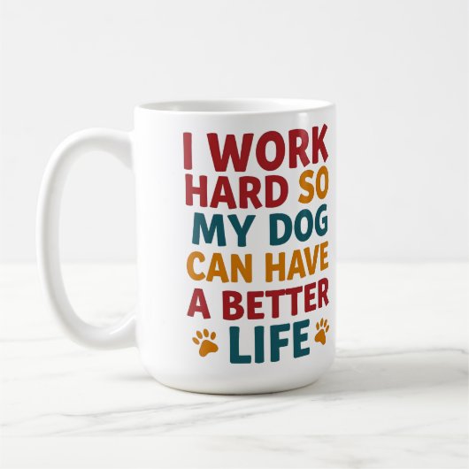 Werken voor mijn hond koffiemok (Links)