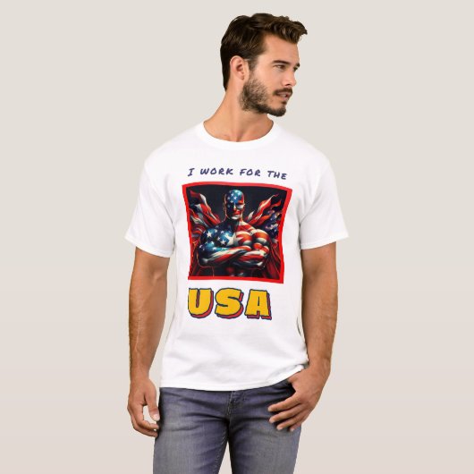 Werken voor USA T-shirt (Voorkant volledig)