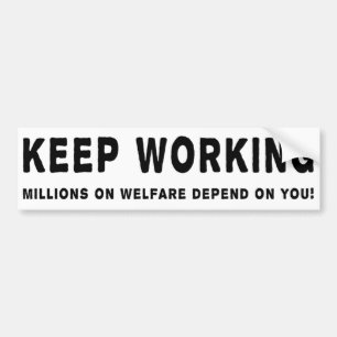 Werkend Bumpersticker houden