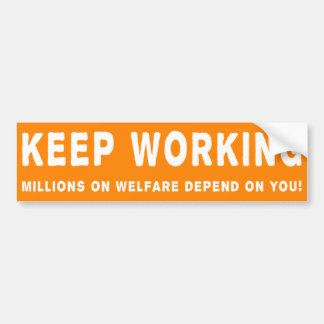 Werkend Bumpersticker houden