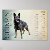 Werkend Duits Shepherd Dog - GSD Calendar 2019 Poster (Voorkant)