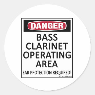 Werkend gebied Bass Clarinet Ronde Sticker