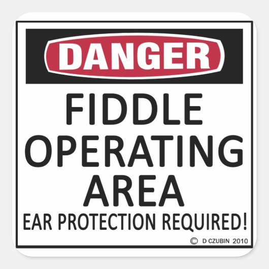 Werkend gebied vierkante sticker (Voorkant)