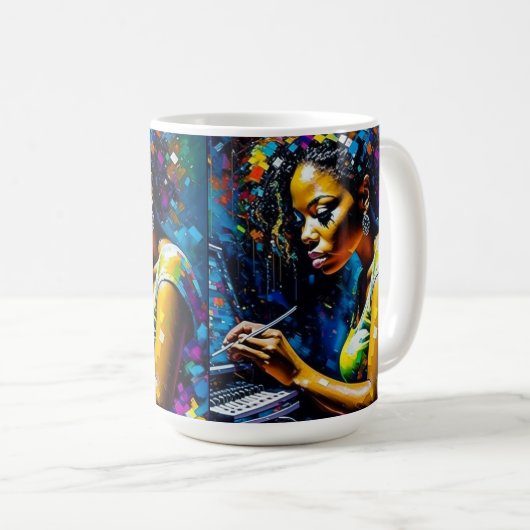 Werkend Meisje - Koffie mok (Voorkant rechts)