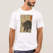 Werkend olifant - Vintaqge Japanse kunst T-shirt (Voorkant)