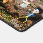 Werkende Fubby's in hun houtzagerij. Bureaumat (Hoek)