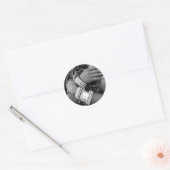 Werkende handen ronde sticker (Envelop)