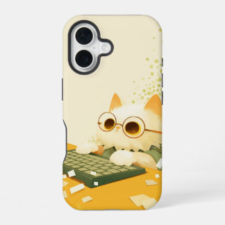 Werkende kat telefoonhoesje, Apple iPhone 16, Stev 16 Hoesje