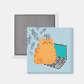 Werkende Oranje kat Magneet (Voorkant / Achterkant)