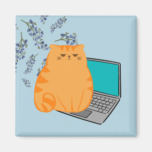 Werkende Oranje kat Magneet