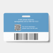 Werkfoto ID Logo QR-code Blauw Badge (Achterkant)