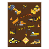 Werkgebied voor waarschuwings- en constructiewerkz foto afdruk (Voorkant)