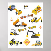 Werkgebied voor waarschuwings- en constructiewerkz poster (Voorkant)
