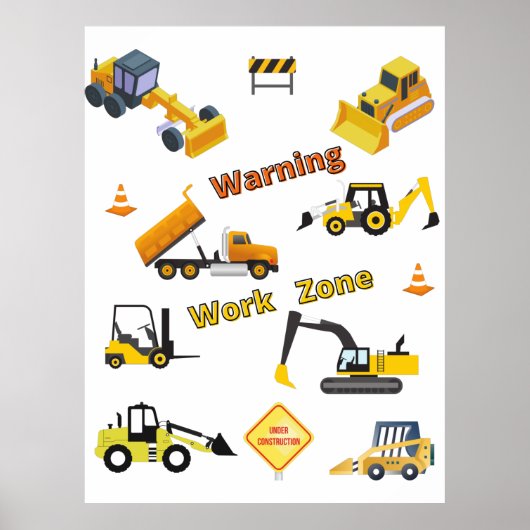 Werkgebied voor waarschuwings- en constructiewerkz poster (Voorkant)