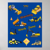 Werkgebied voor waarschuwings- en constructiewerkz poster (Voorkant)