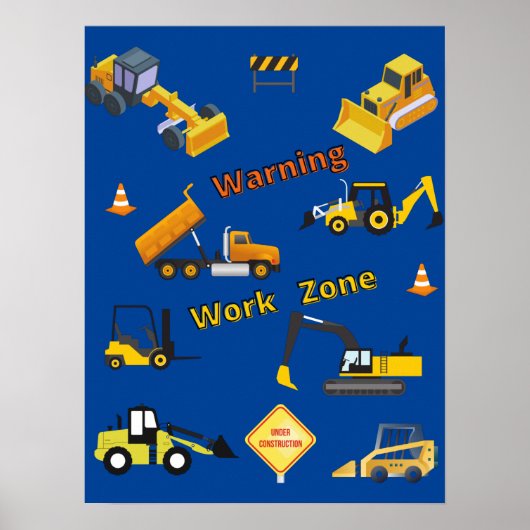 Werkgebied voor waarschuwings- en constructiewerkz poster (Voorkant)