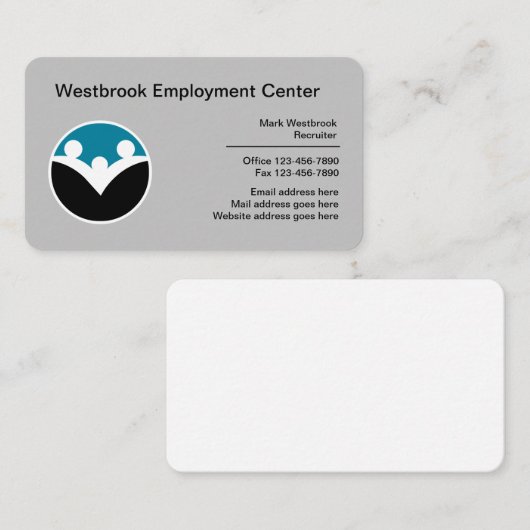 Werkgelegenheidsagentschap Visitekaartjes Modern o (Voorkant / Achterkant)