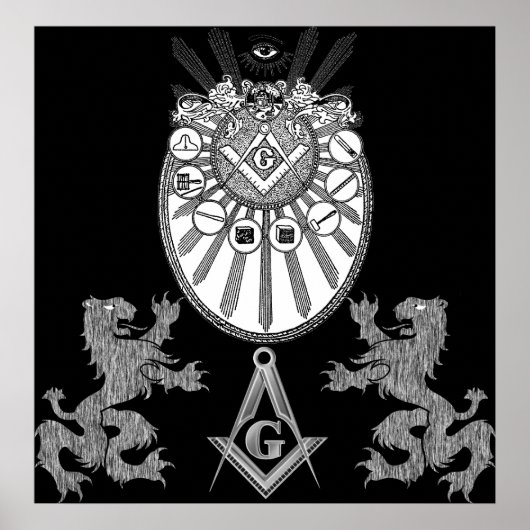 Werkgereedschap en leeuwen poster (Voorkant)