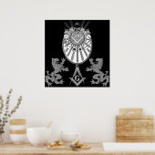 Werkgereedschap en leeuwen poster (Keuken)