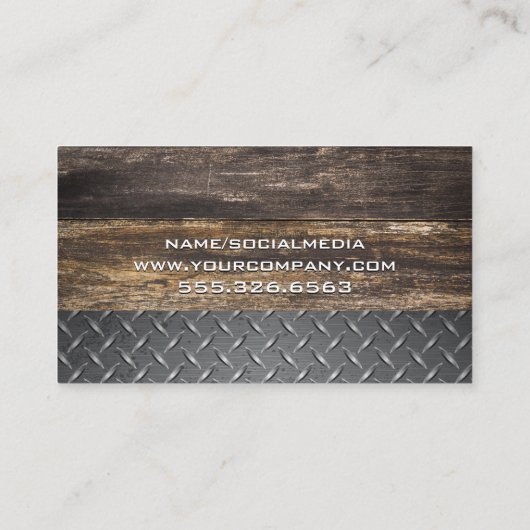 Werkgereedschap | Houten Visitekaartje (Achterkant)