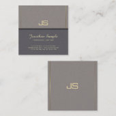 Werkgever zakenman Elite Monogram Plain Luxe Vierkante Visitekaartje (Voorkant / Achterkant)